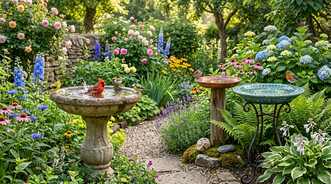 25 Bird Bath Ideas to Beautify Your Garden and Attract Birds