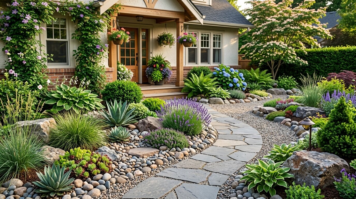 25 Small Front Yard Landscaping with Rocks Ideas for a Beautiful Low-Maintenance Garden