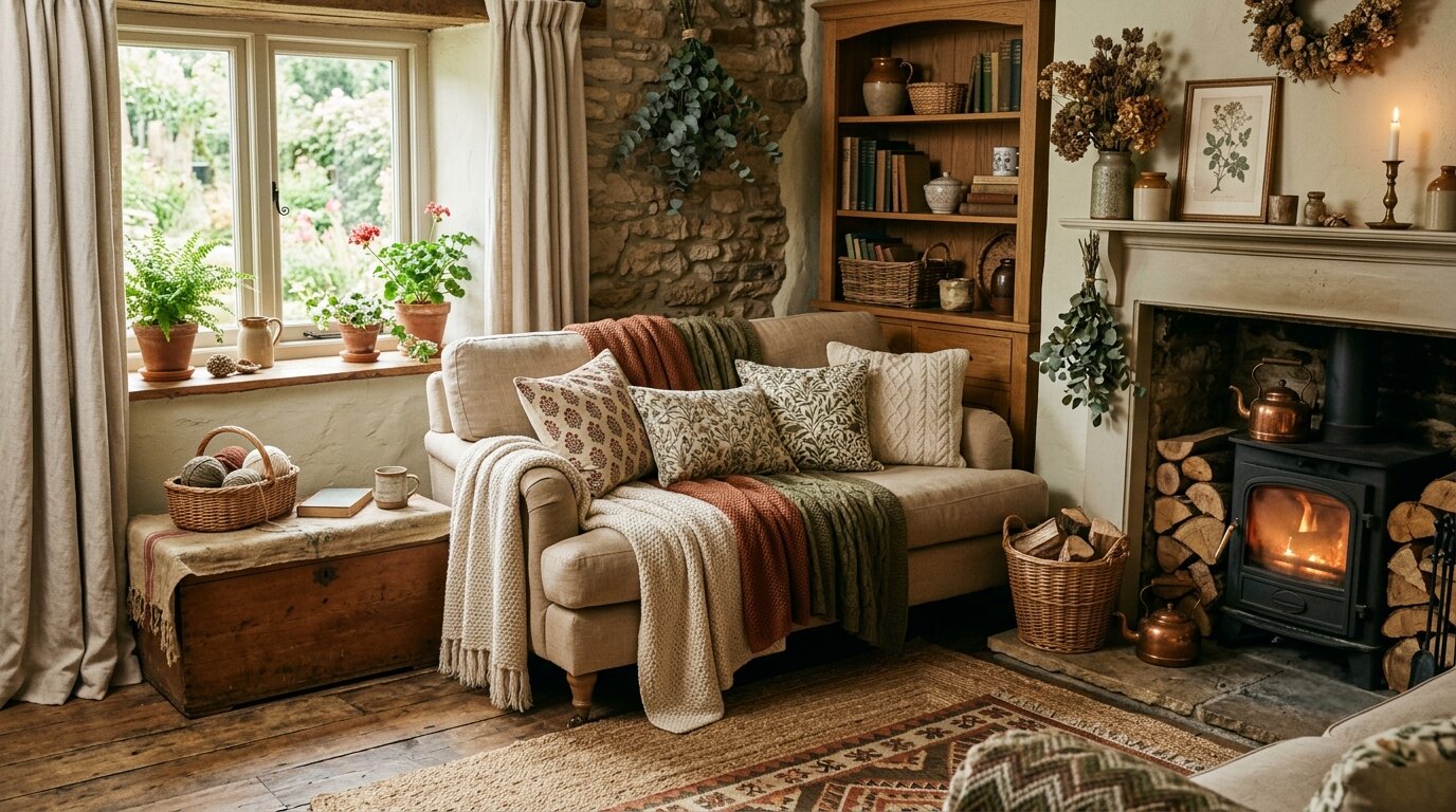 21 Earthy Cottage Home Decor Ideas That Feel Warm, Cozy, and Naturally Beautiful